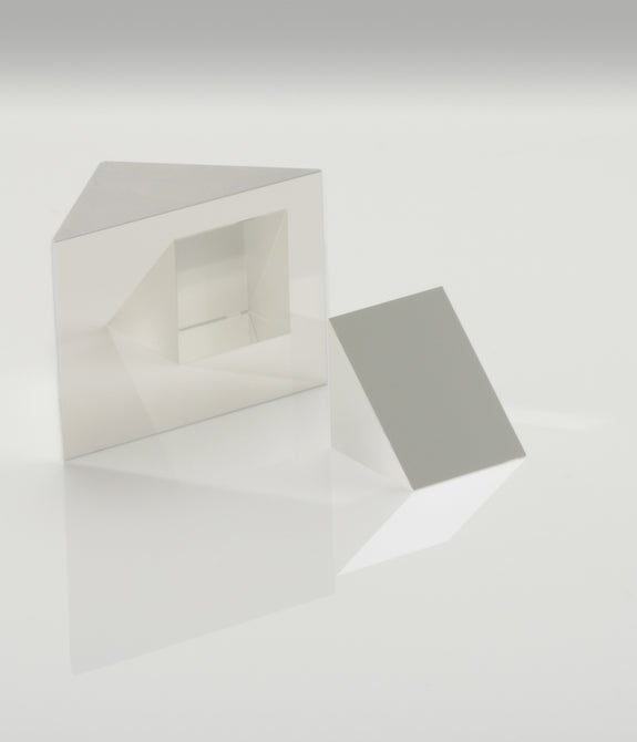 PTK3003-XS-Right angle prism, 30x30mm entry/exit face, external reflector, BK7 or equiv.