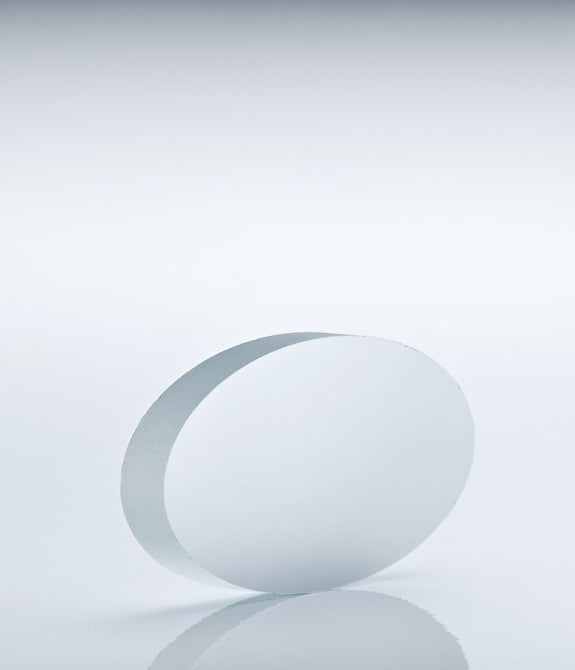 MLG1046-BL-Elliptical window, 16mm M-axis x 2mmthk, UNCOATED BLANK